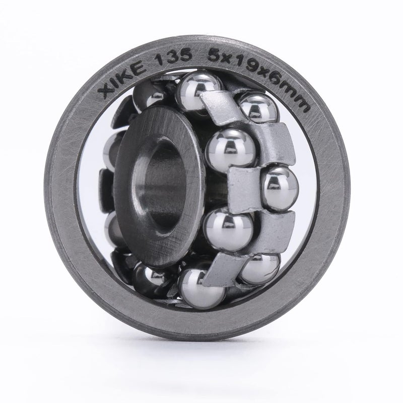 Xike 1 Pcs 135 Self-Aligning Ball Bearings 5x19x6mm, Open and Chrome Steel Fits DIY/Fans/Industrial/Agriculture/Pulp/Paper/Beverage/Textile/Material Handling Machinery. - Image 3